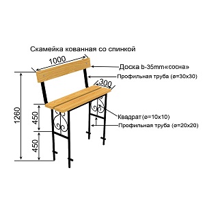 Схема скамейки на кладбище